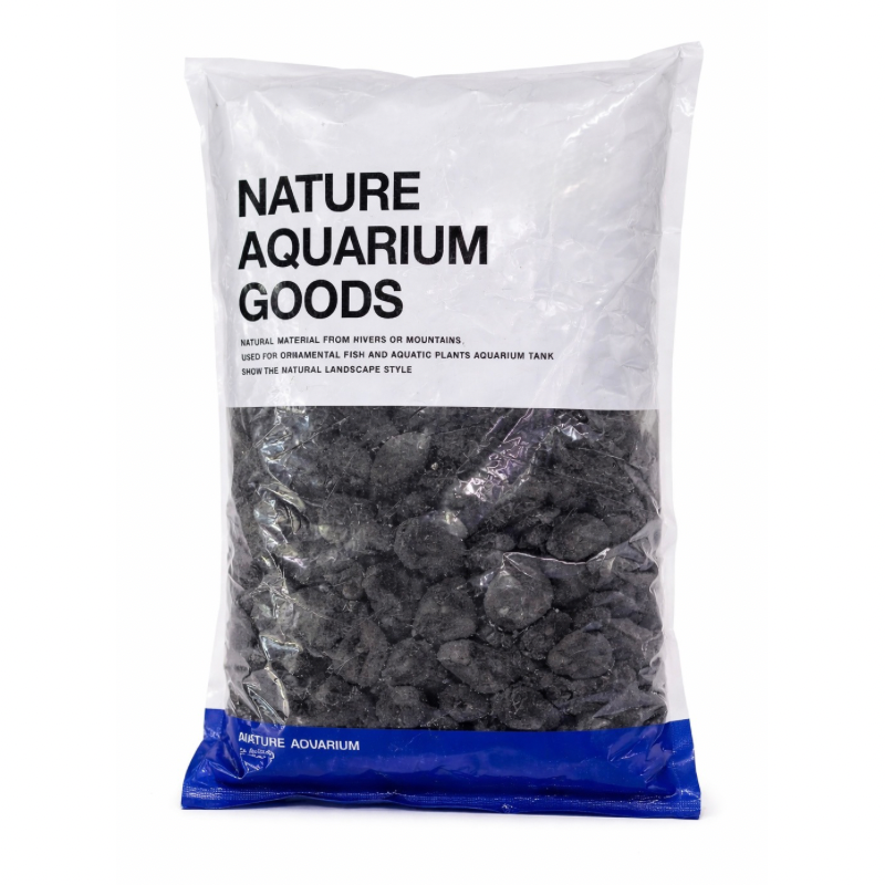 حصى طبيعي أسود فحمي املس